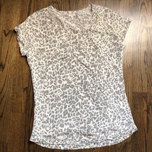 Joie Grey Leopard Print Silk Blouse XS!